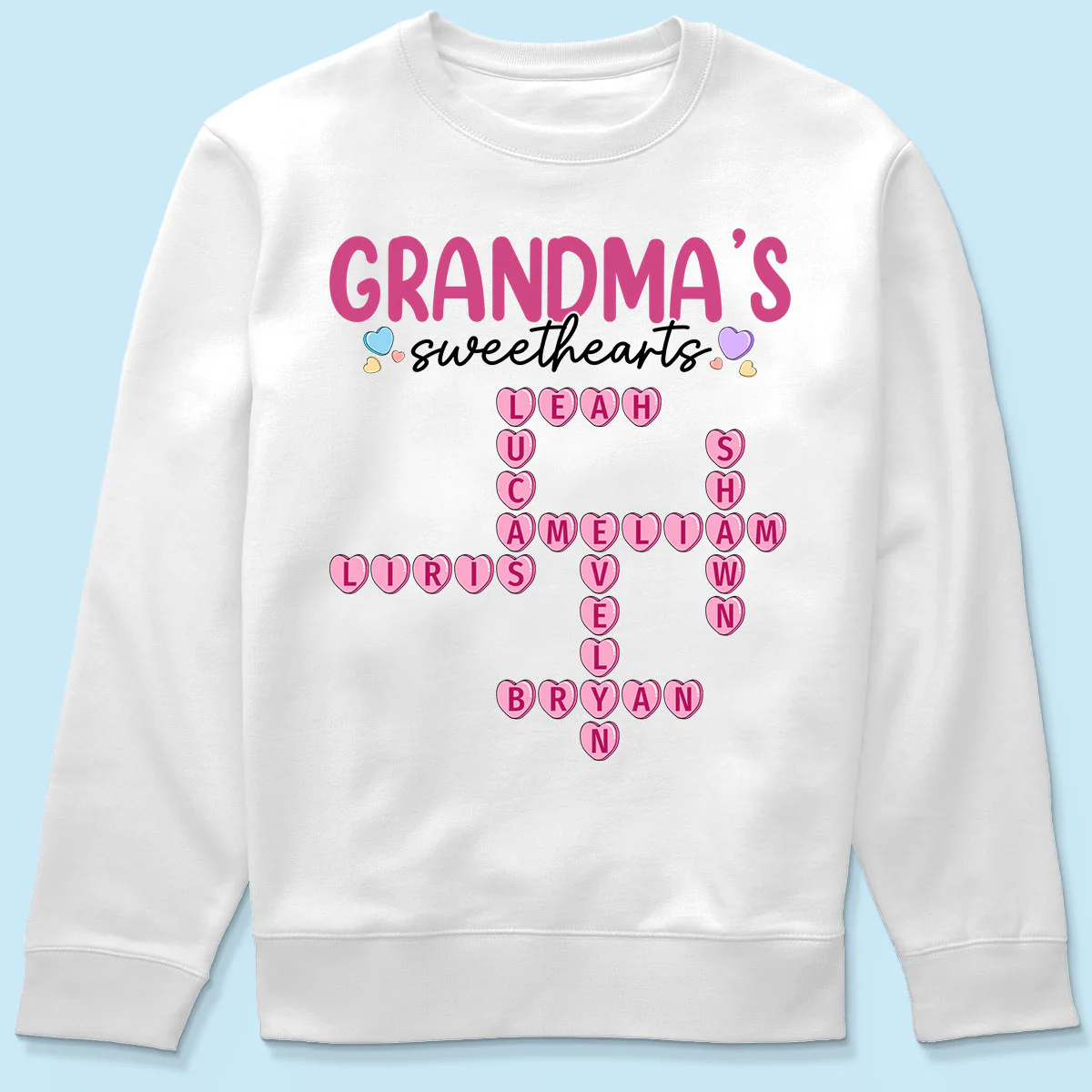 Grandma's Sweethearts Unique Crossword Puzzle Personalized Shirt - Image 6
