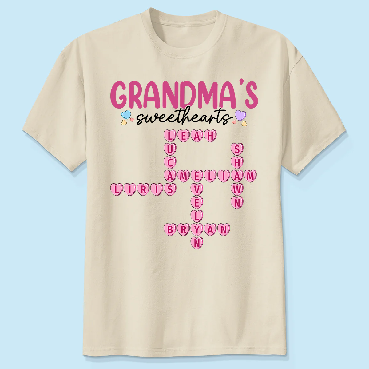 Grandma's Sweethearts Unique Crossword Puzzle Personalized Shirt - Image 7