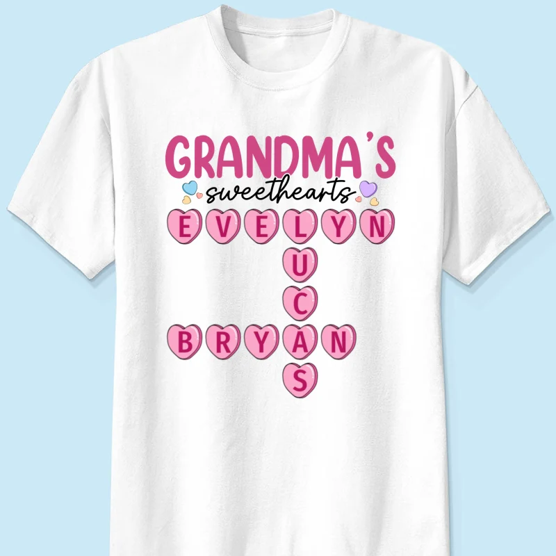Grandma's Sweethearts Unique Crossword Puzzle Personalized Shirt - Image 9
