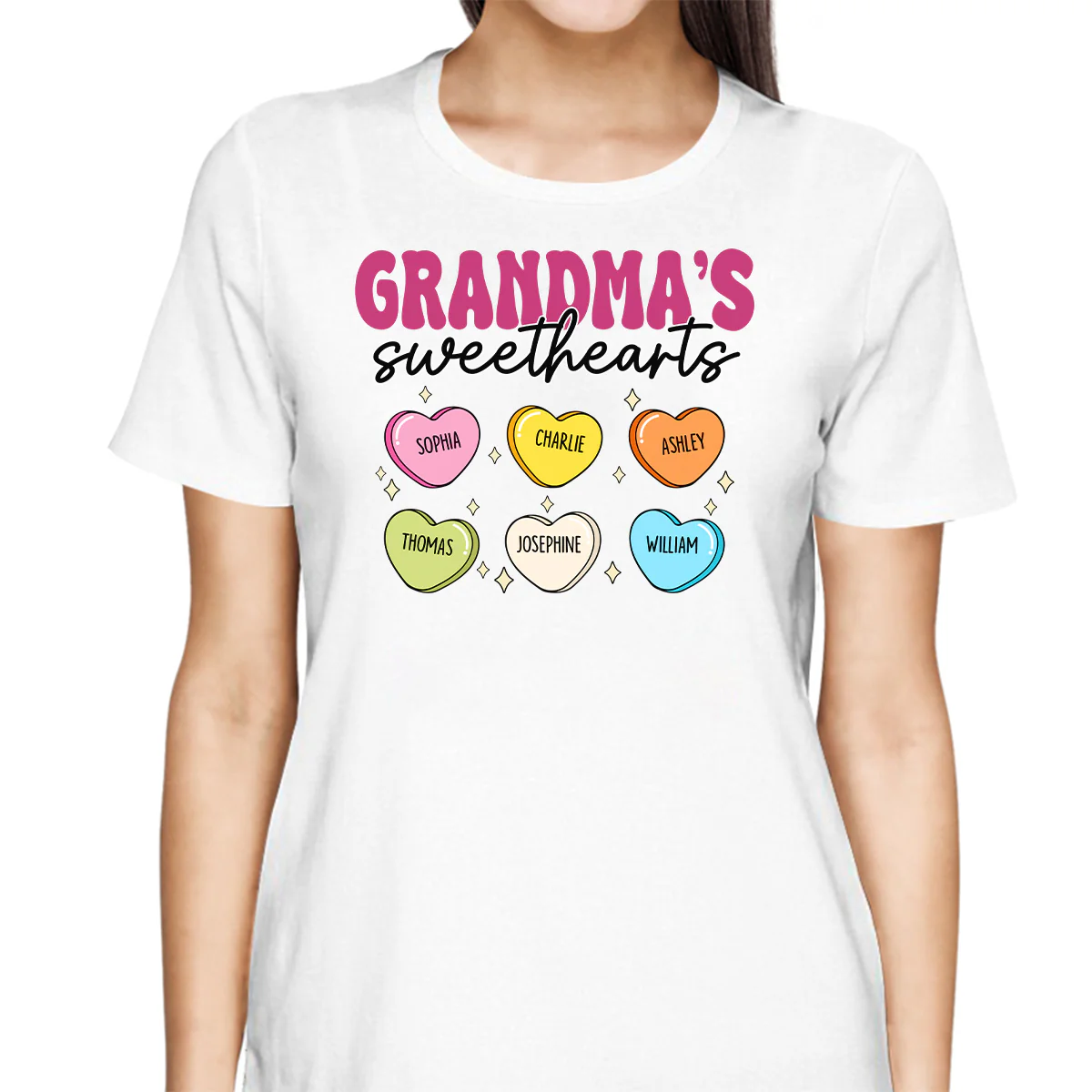 Grandma‘s Sweethearts Valentine’s Day For Grandma Mom Personalized Shirt - Image 2