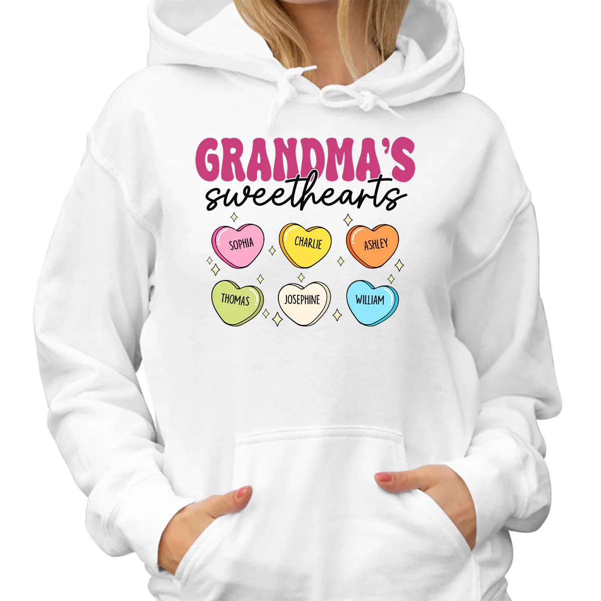 Grandma‘s Sweethearts Valentine’s Day For Grandma Mom Personalized Shirt - Image 4