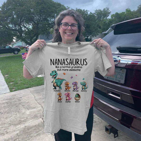 Grandmasaurus And Kids 3D Effect Dinosaurs Personalized Shirt | A Heartfelt Gift for Grandma's Birthday, Mother’s Day, or Just Because - Image 10