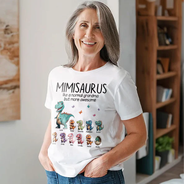 Grandmasaurus And Kids 3D Effect Dinosaurs Personalized Shirt | A Heartfelt Gift for Grandma's Birthday, Mother’s Day, or Just Because - Image 11