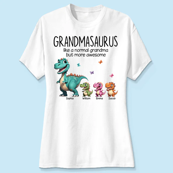 Grandmasaurus And Kids 3D Effect Dinosaurs Personalized Shirt | A Heartfelt Gift for Grandma's Birthday, Mother’s Day, or Just Because - Image 12
