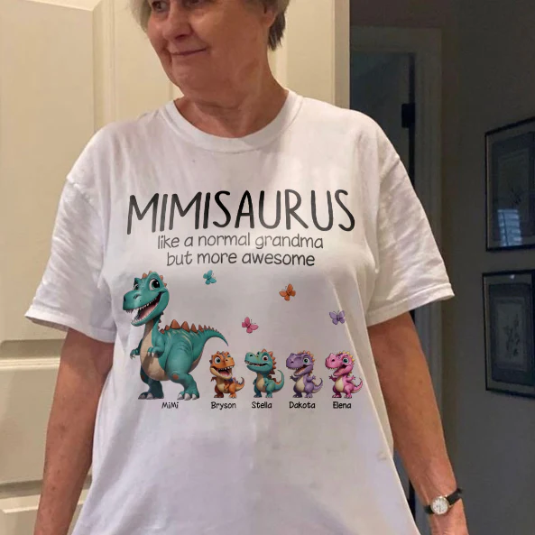 Grandmasaurus And Kids 3D Effect Dinosaurs Personalized Shirt | A Heartfelt Gift for Grandma's Birthday, Mother’s Day, or Just Because - Image 8