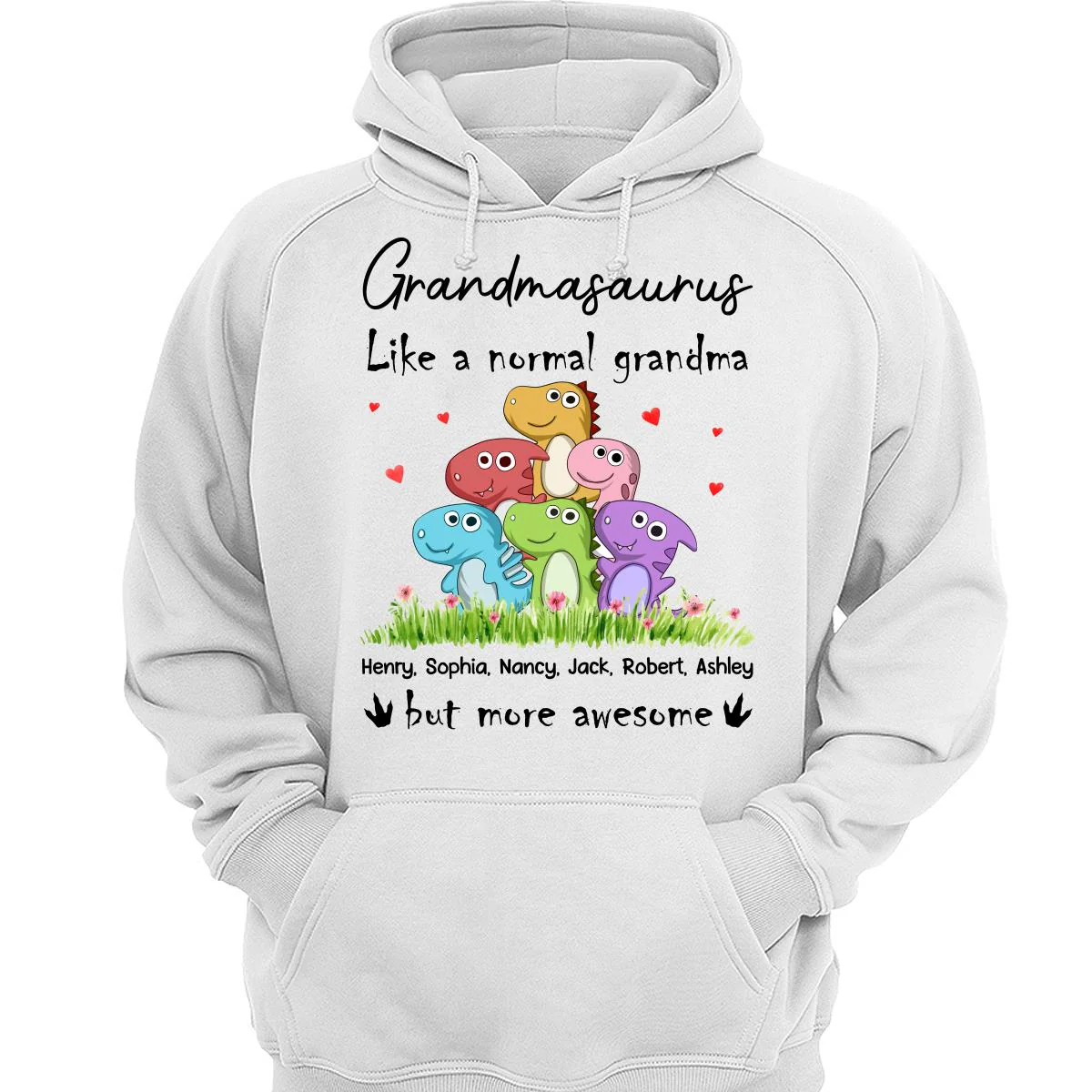 Grandmasaurus Colorful Dinosaurs Mom Grandma Personalized Shirt - Image 3