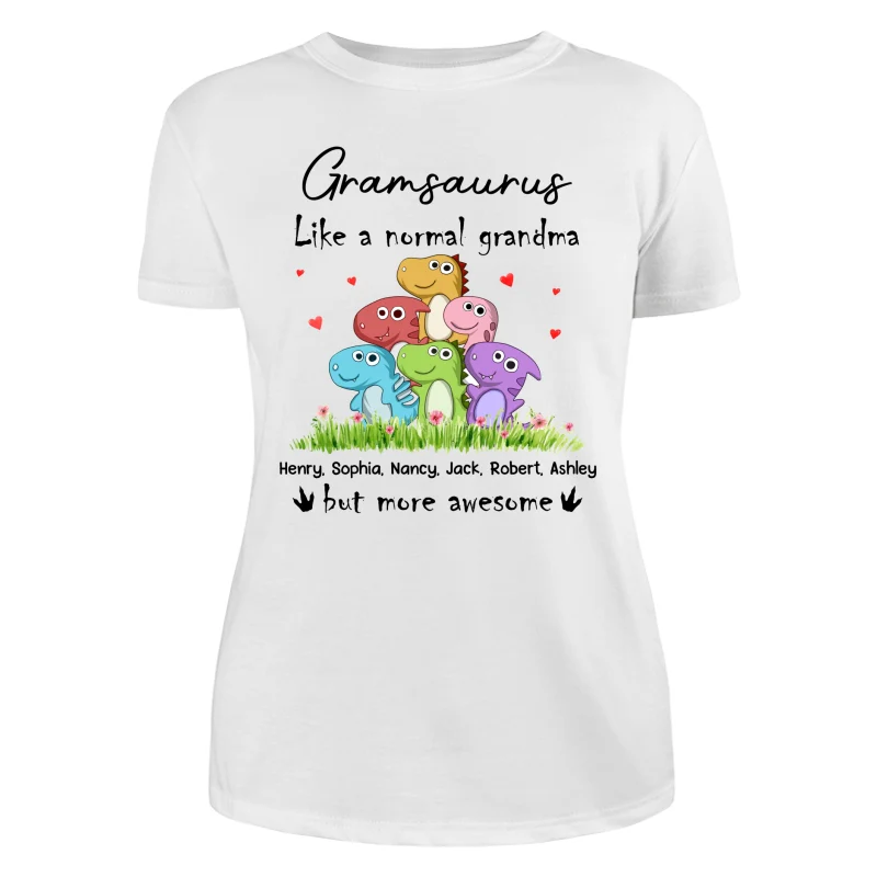 Grandmasaurus Colorful Dinosaurs Mom Grandma Personalized Shirt - Image 9