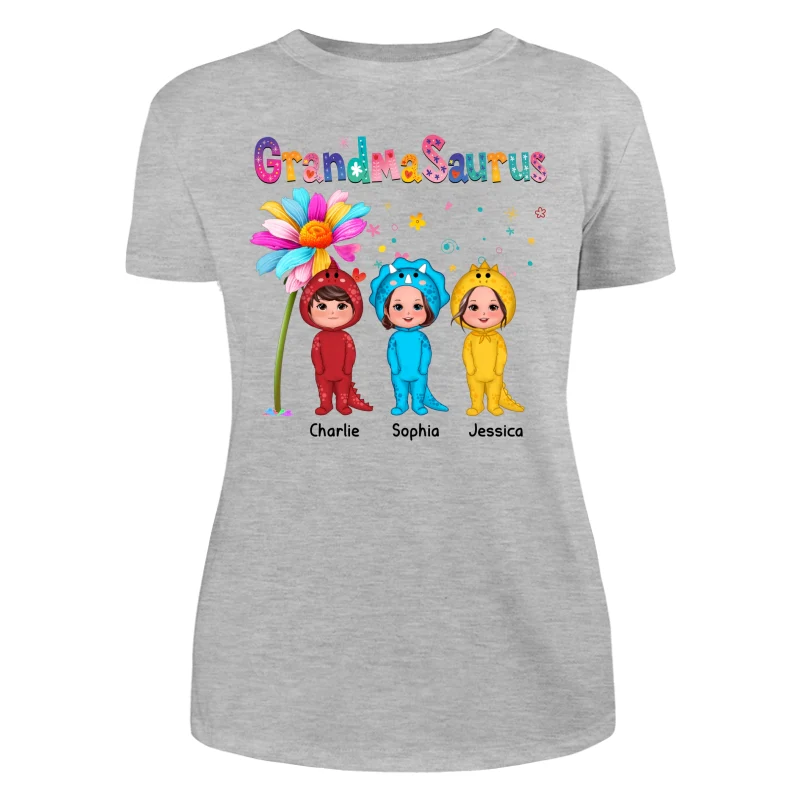 Grandmasaurus Doll Kids Dinosaur Costume Gift For Grandma Personalized Shirt - Image 10