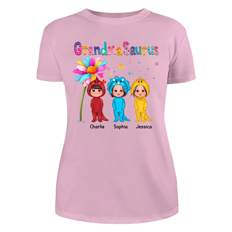Grandmasaurus Doll Kids Dinosaur Costume Gift For Grandma Personalized Shirt - Image 11