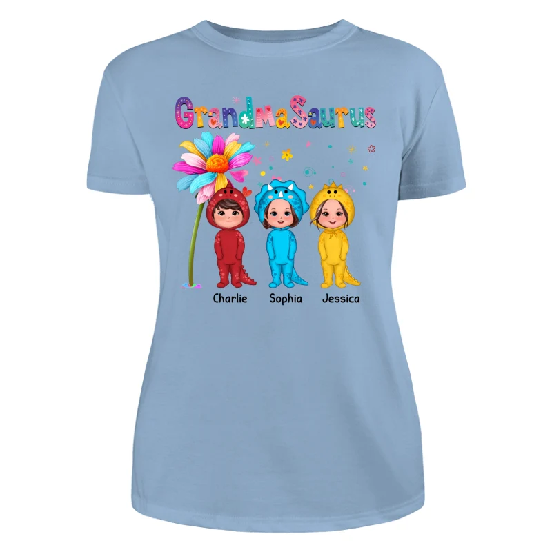 Grandmasaurus Doll Kids Dinosaur Costume Gift For Grandma Personalized Shirt - Image 12