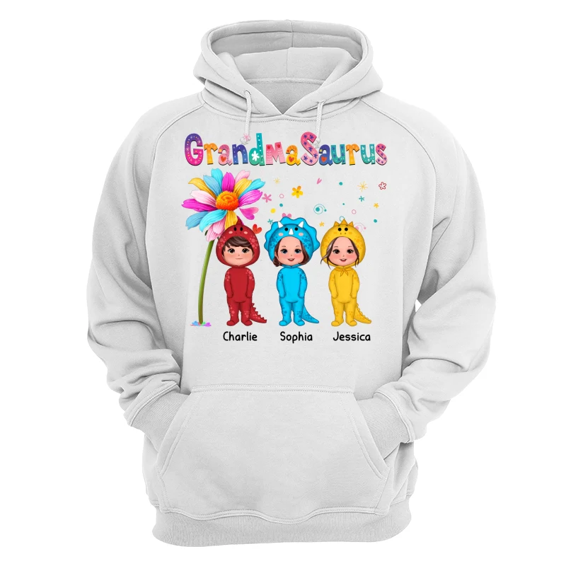 Grandmasaurus Doll Kids Dinosaur Costume Gift For Grandma Personalized Shirt - Image 13