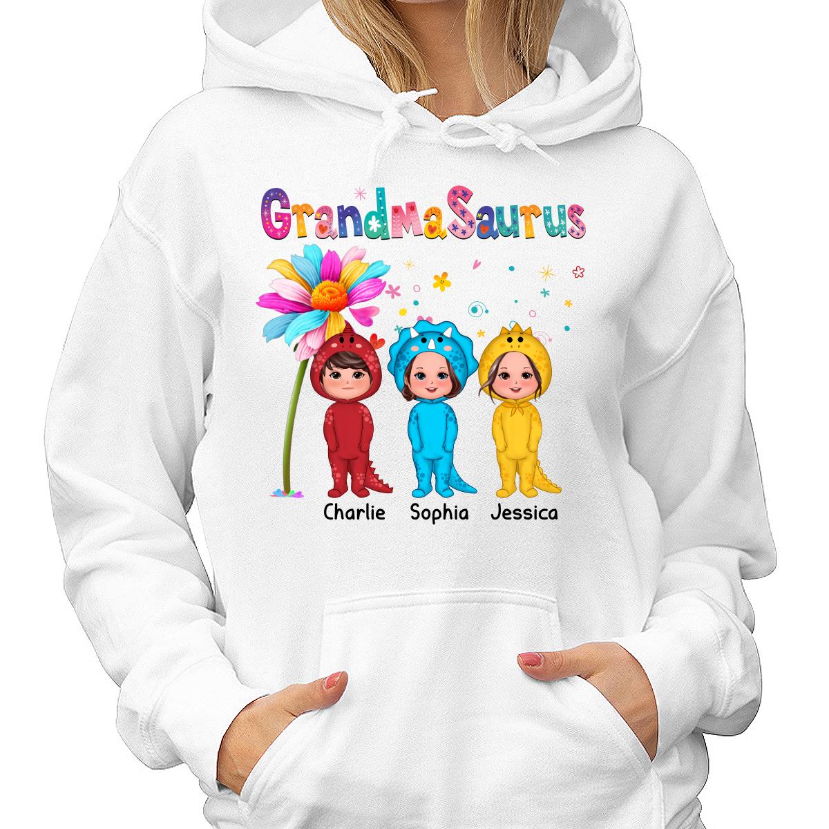Grandmasaurus Doll Kids Dinosaur Costume Gift For Grandma Personalized Shirt - Image 4