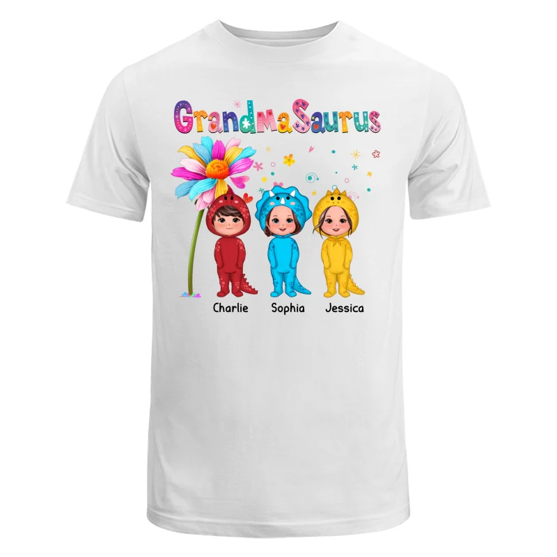 Grandmasaurus Doll Kids Dinosaur Costume Gift For Grandma Personalized Shirt - Image 5