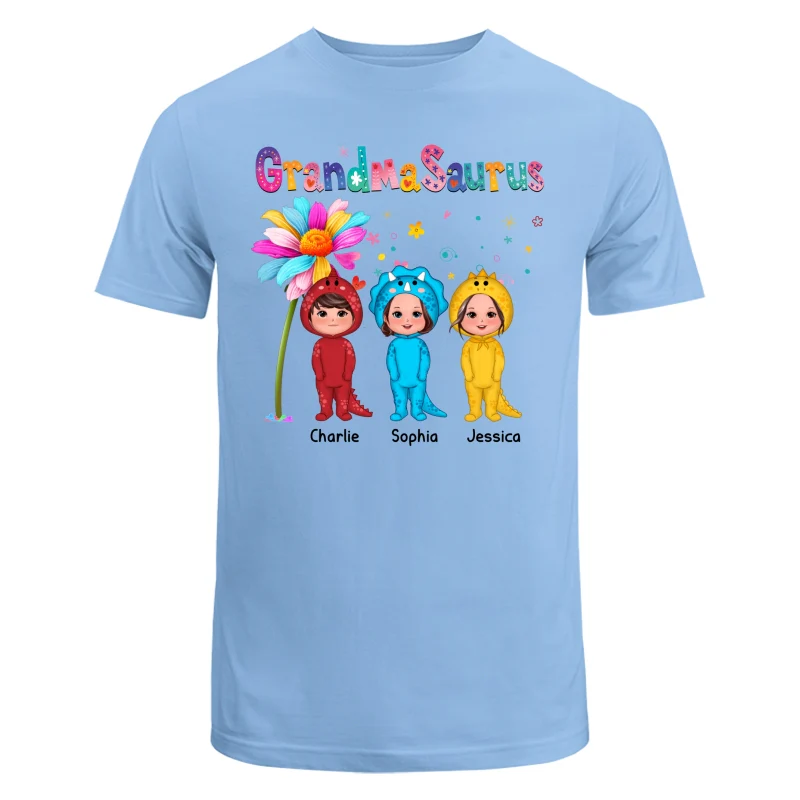 Grandmasaurus Doll Kids Dinosaur Costume Gift For Grandma Personalized Shirt - Image 8