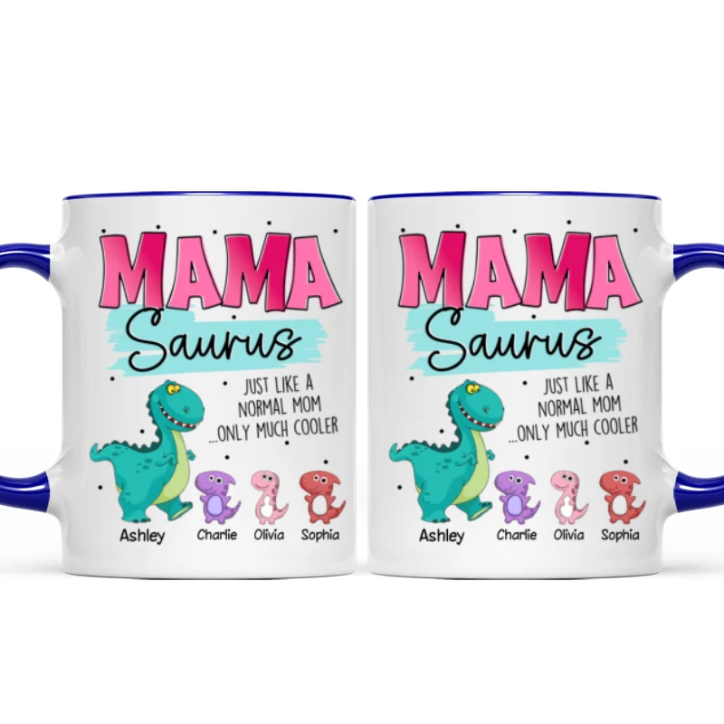 Grandmasaurus Mamasaurus Cute Dinosaurs Mother‘s Day Gift For Mom Grandma Personalized Mug - Image 10