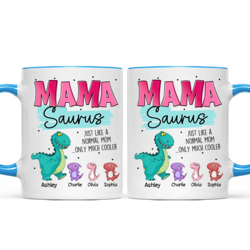 Grandmasaurus Mamasaurus Cute Dinosaurs Mother‘s Day Gift For Mom Grandma Personalized Mug - Image 12