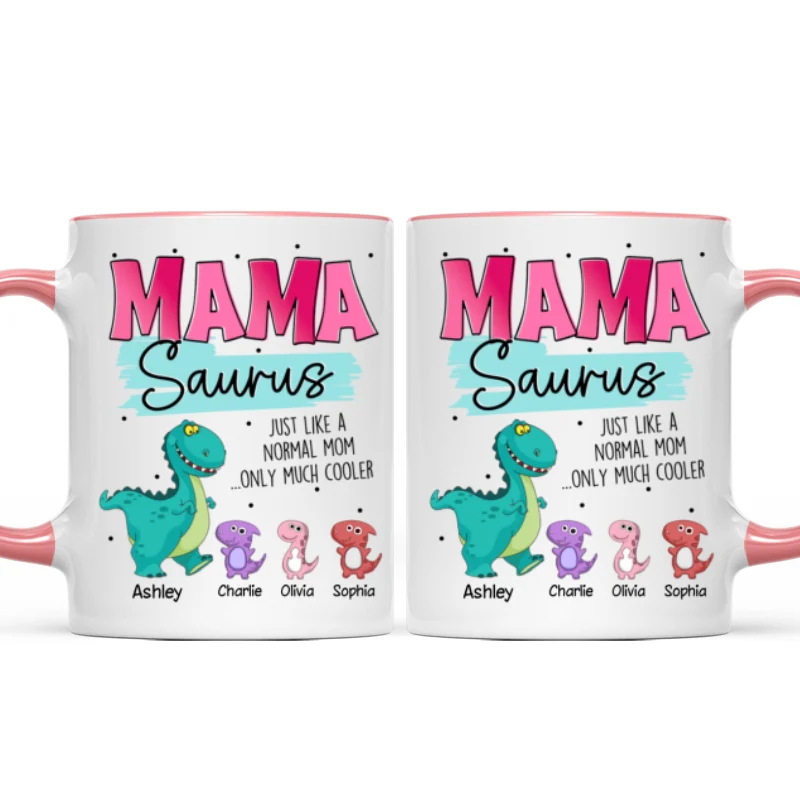 Grandmasaurus Mamasaurus Cute Dinosaurs Mother‘s Day Gift For Mom Grandma Personalized Mug - Image 13