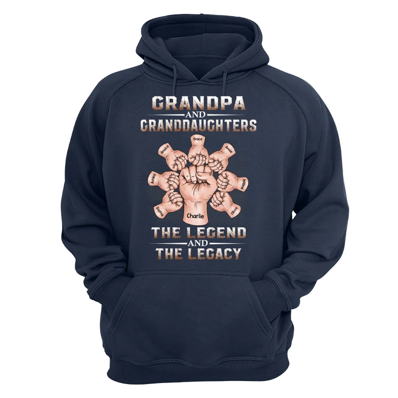 Grandpa Dad And Kids Fist Bump Hands The Legend And The Legacy Personalized Shirt - Image 12