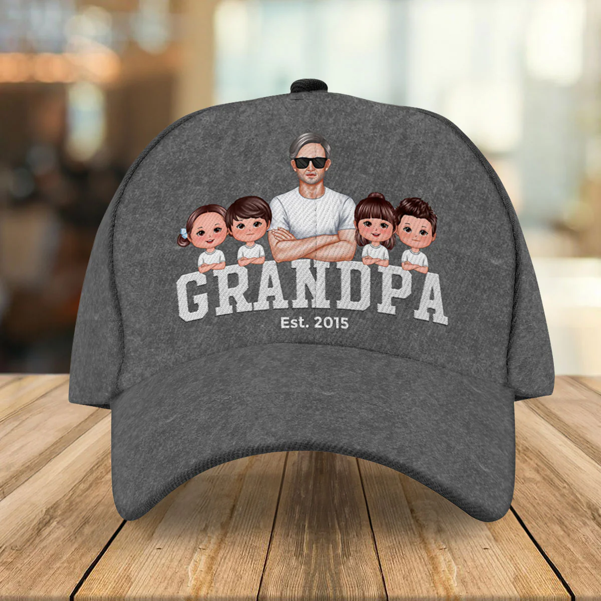 Grandpa Est Date Personalized Classic Cap - Image 2