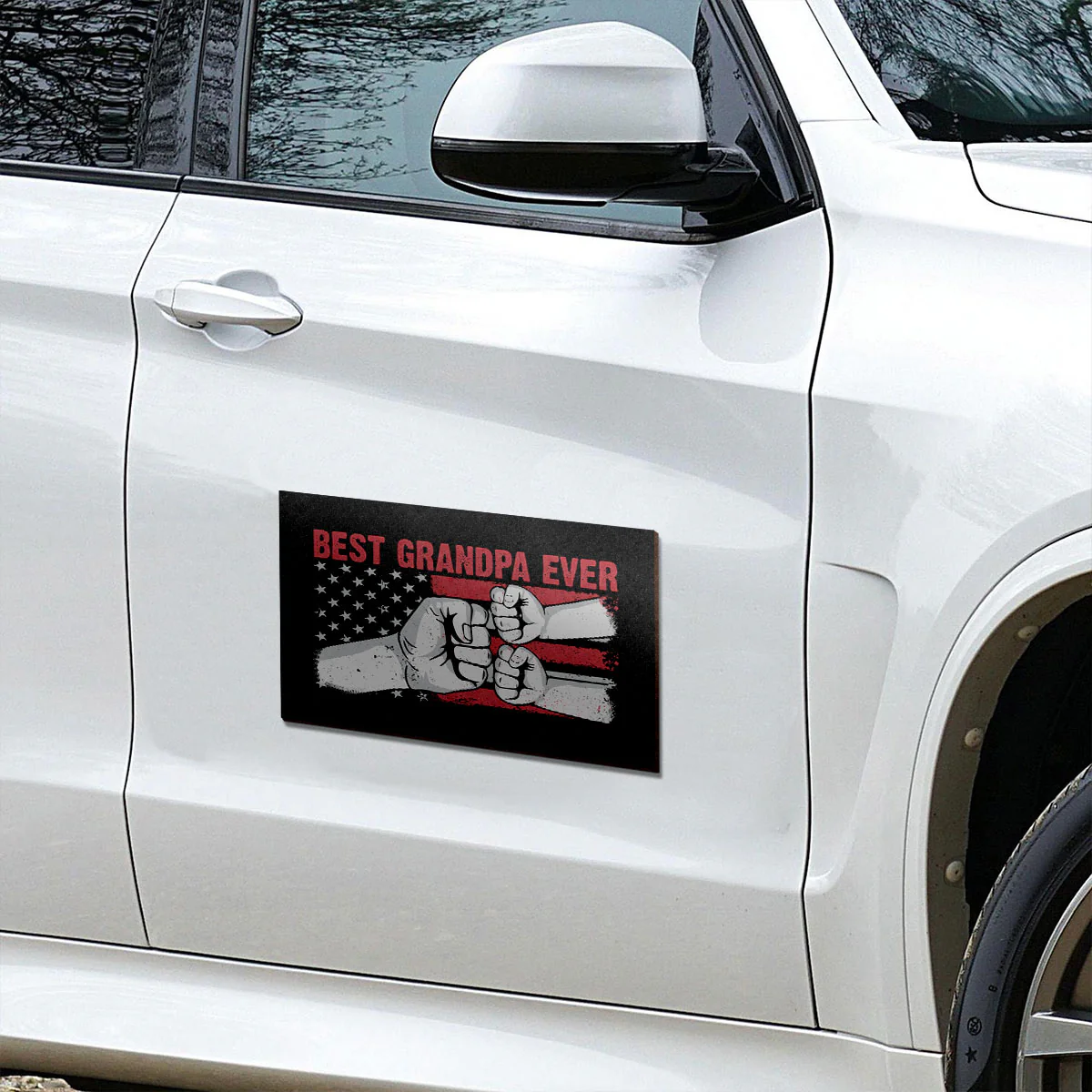 Grandpa Fist Bump Nation Flag Personalized Car Magnet, Gift For Grandpa - Image 3