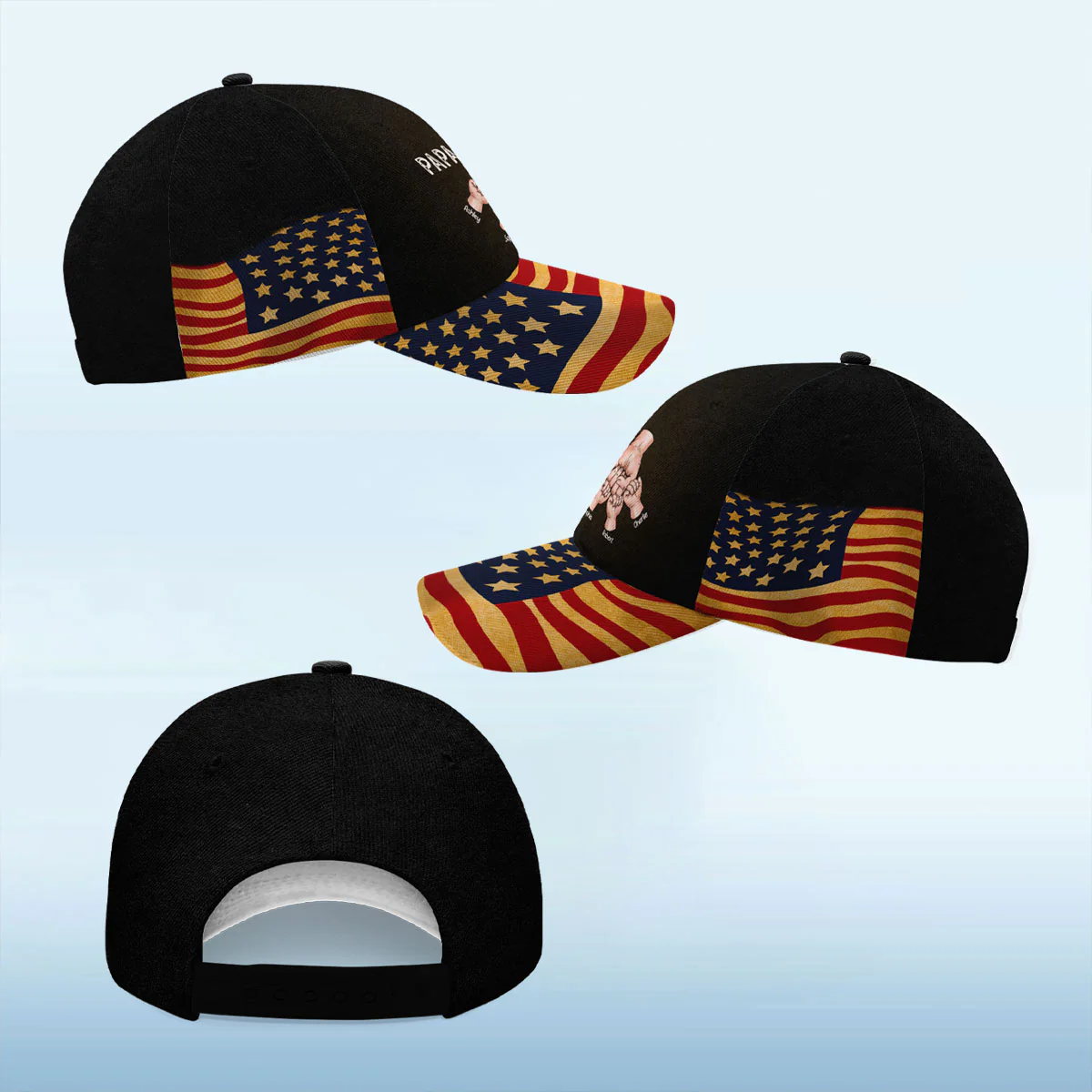 Grandpa Fist Bump Nation Flag Personalized Classic Cap, Father's Day Gift For Grandpa - Image 5