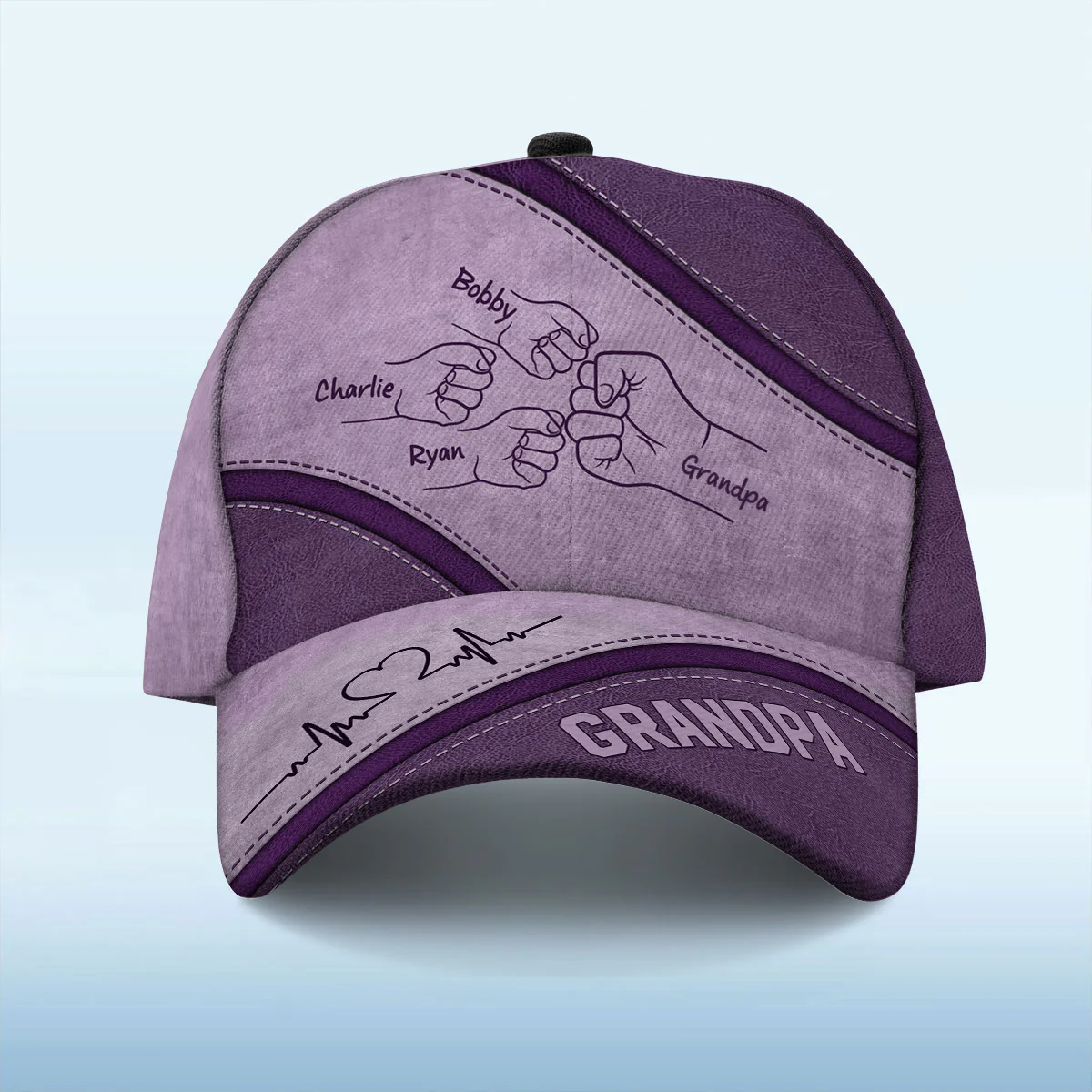 Grandpa's Team Fist Bump Personalized Classic Cap, Anniversary Gift For Grandpa, For Husband - Image 6