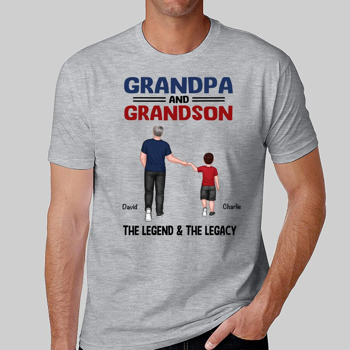 Grandpa Grandkids Legend Legacy Personalized Shirt - Image 2