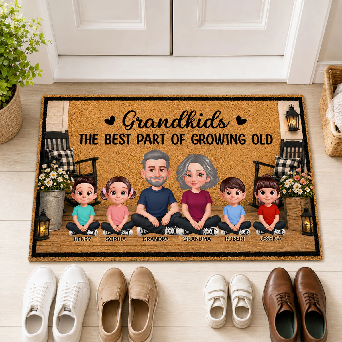 Grandpa Grandma House Porch Grandkids Best Part Of Growing Old - Personalized Doormat - Gift For Grandparents, Spring Summer Decoration - Image 10
