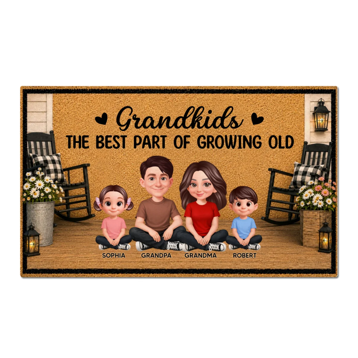 Grandpa Grandma House Porch Grandkids Best Part Of Growing Old - Personalized Doormat - Gift For Grandparents, Spring Summer Decoration - Image 11