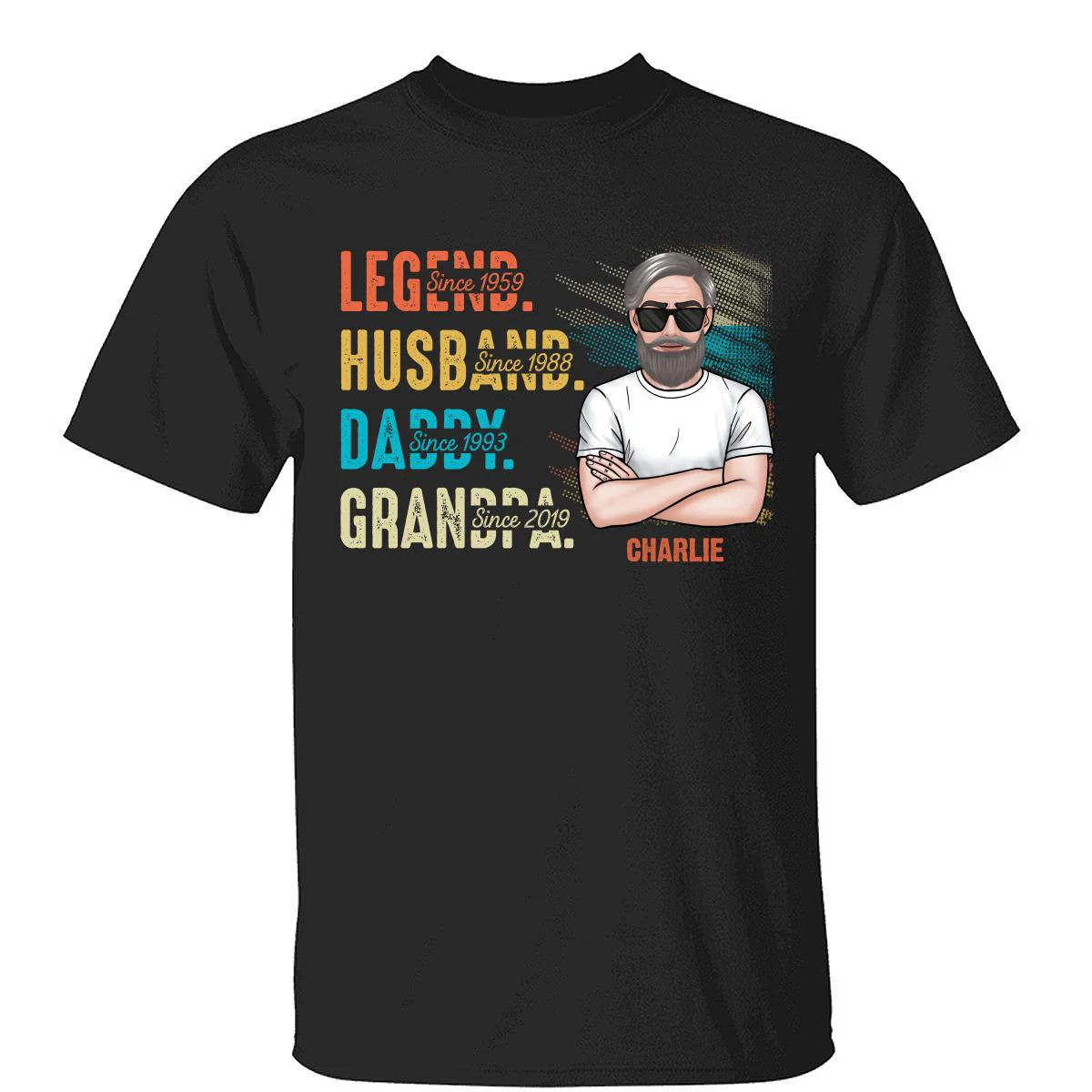 Grandpa Legend Crossed Arm Old Man Personalized Shirt