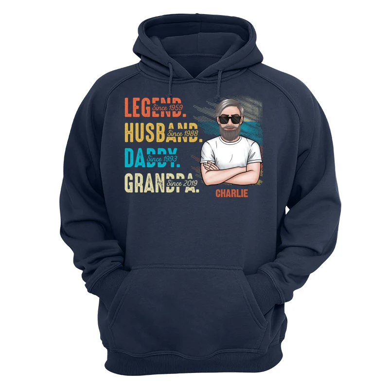 Grandpa Legend Crossed Arm Old Man Personalized Shirt - Image 12