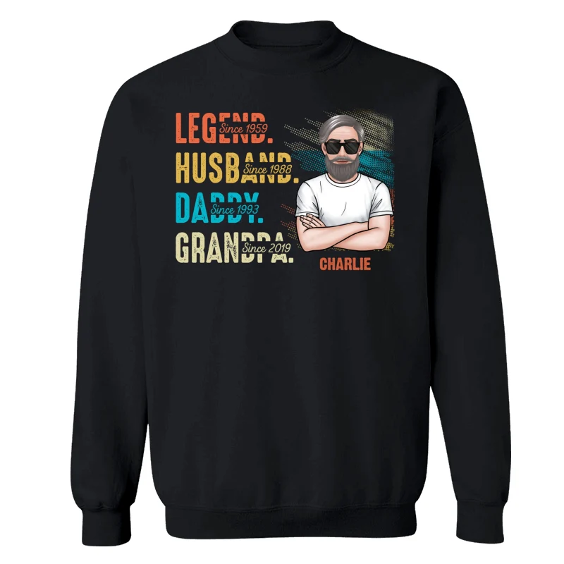 Grandpa Legend Crossed Arm Old Man Personalized Shirt - Image 14