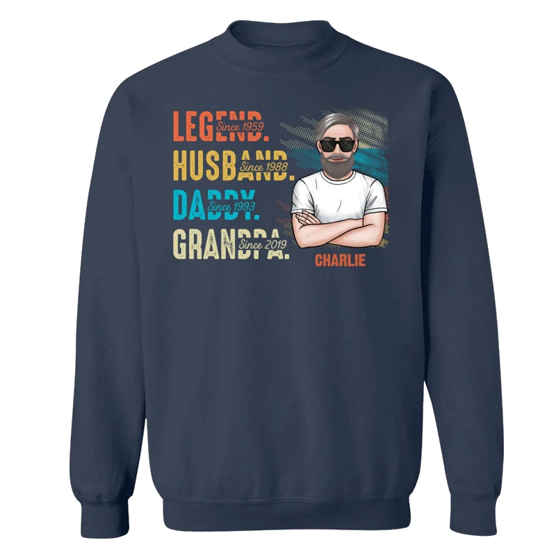 Grandpa Legend Crossed Arm Old Man Personalized Shirt - Image 15