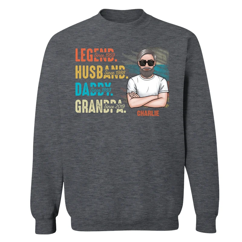 Grandpa Legend Crossed Arm Old Man Personalized Shirt - Image 16