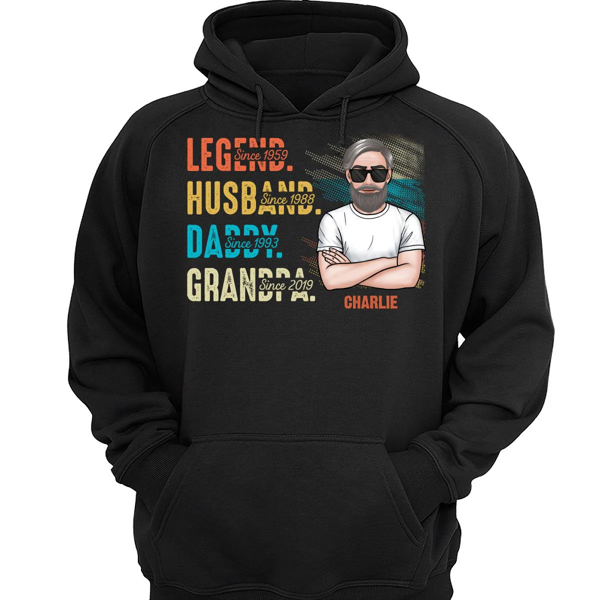 Grandpa Legend Crossed Arm Old Man Personalized Shirt - Image 3