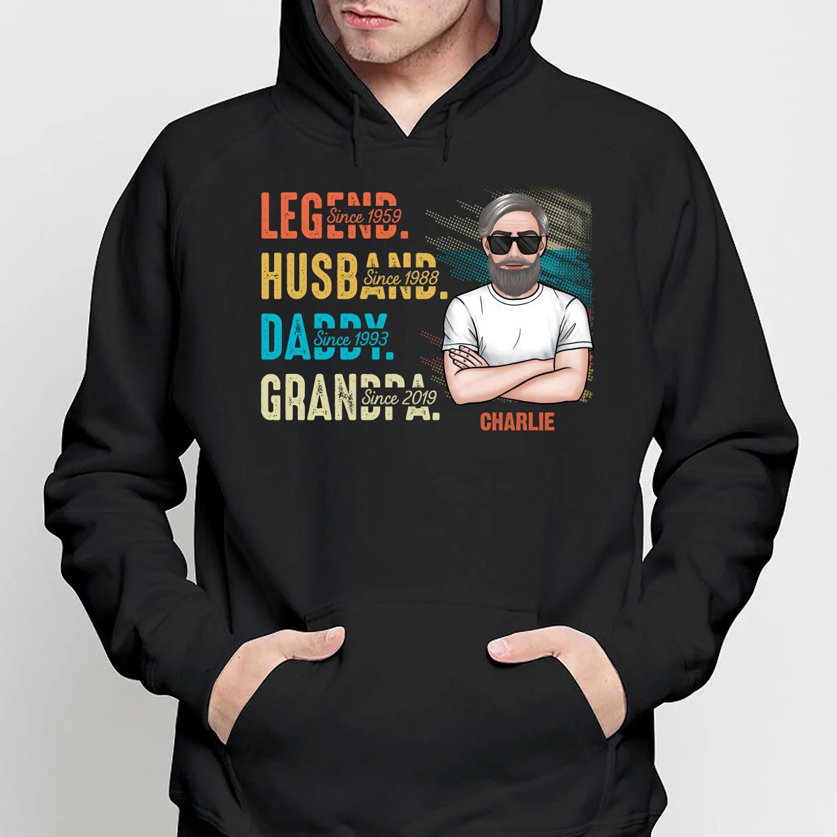 Grandpa Legend Crossed Arm Old Man Personalized Shirt - Image 4