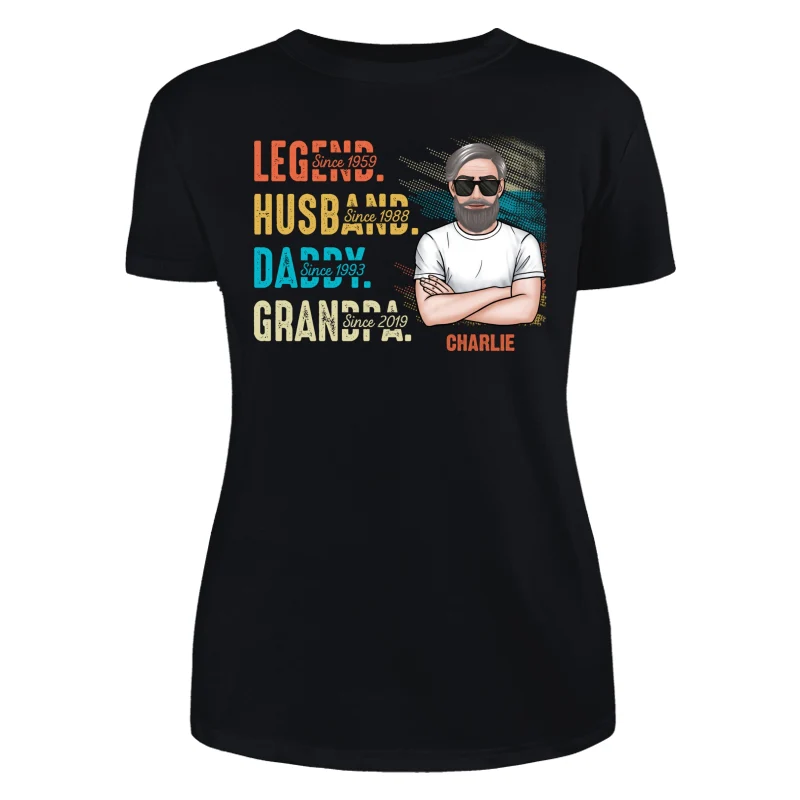 Grandpa Legend Crossed Arm Old Man Personalized Shirt - Image 8