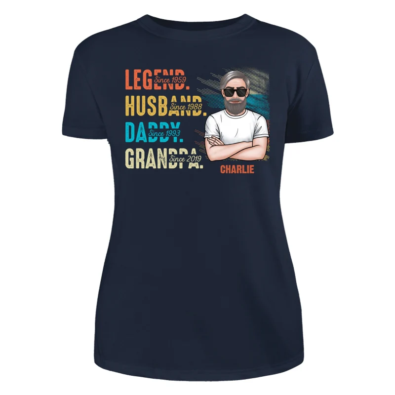 Grandpa Legend Crossed Arm Old Man Personalized Shirt - Image 9