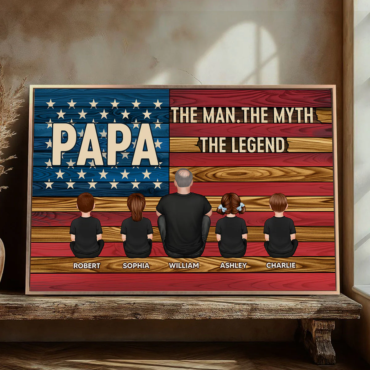 Grandpa The Man The Myth The Legend Personalized Poster, Gift For Grandpa - Image 5