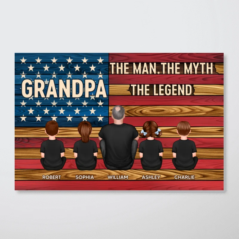 Grandpa The Man The Myth The Legend Personalized Poster, Gift For Grandpa - Image 9
