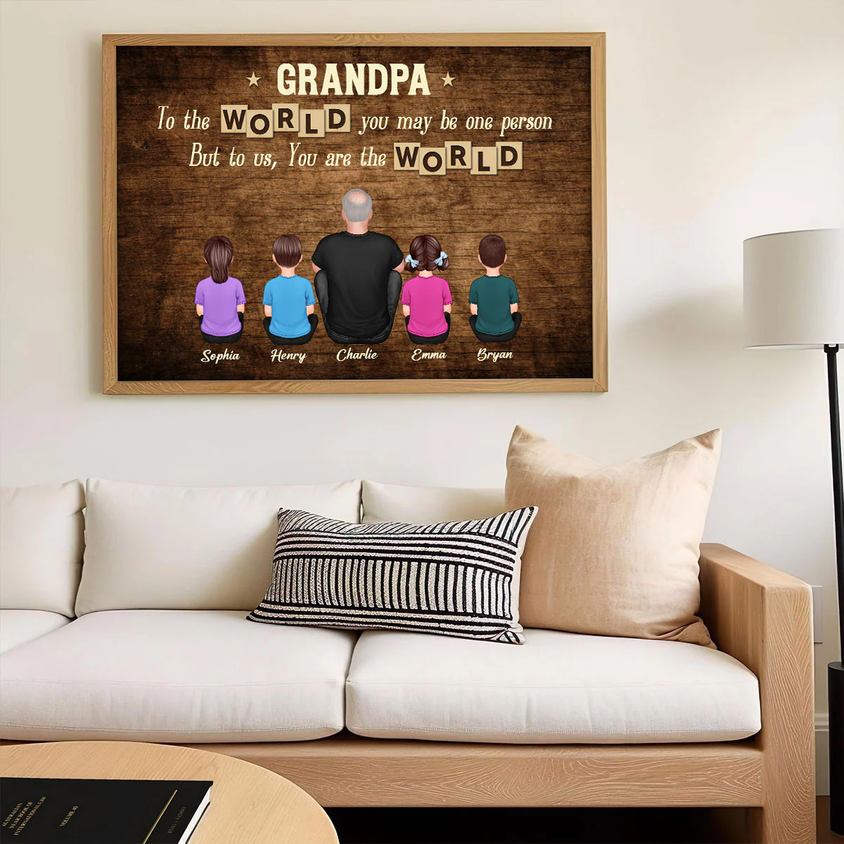 Grandpa To Us You Are The World Personalized Poster, Gift For Grandpa - Image 12