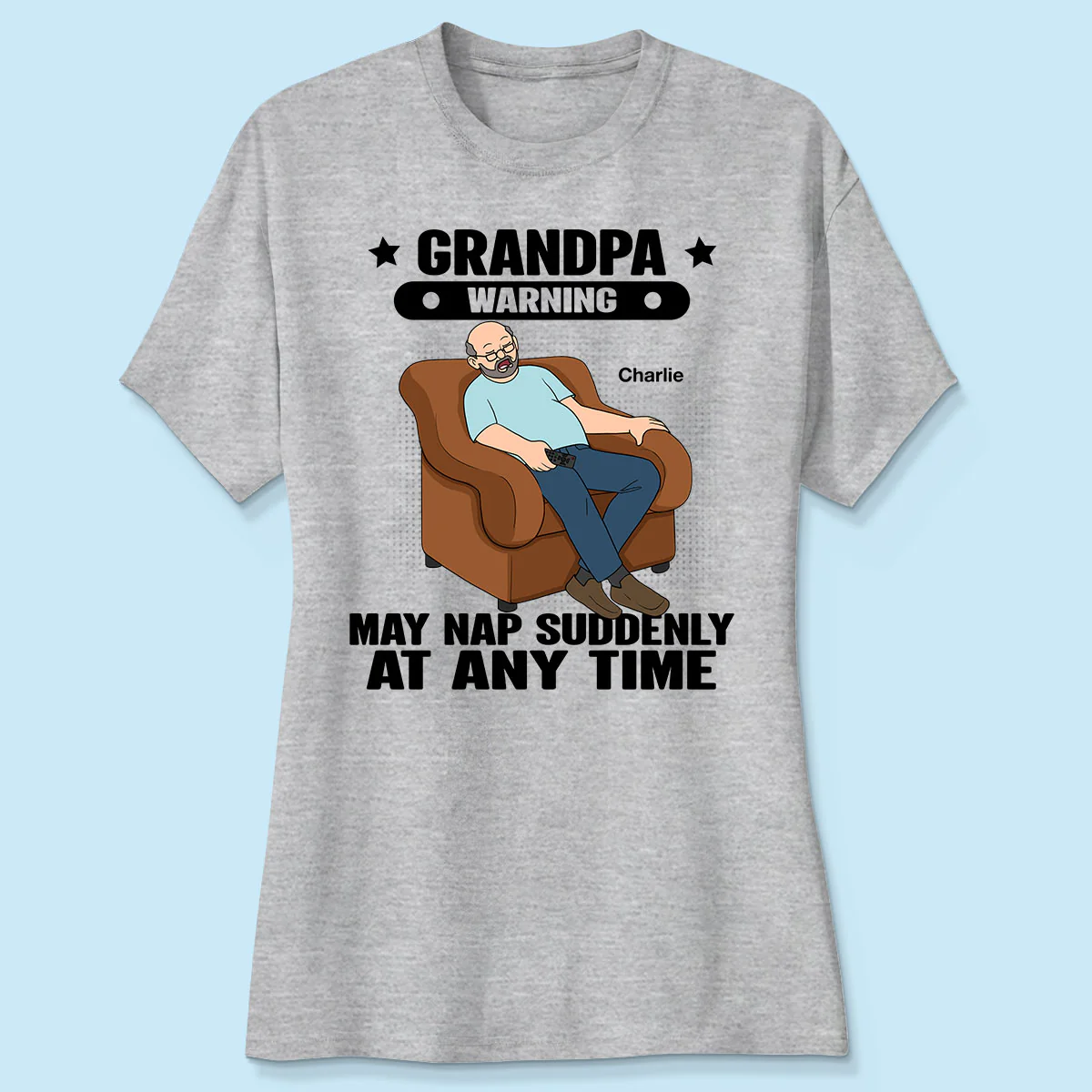 Grandpa Warning May Nap Suddenly At Any Time - Personalized Shirt - Gift For Husband Dad Grandpa - Image 4