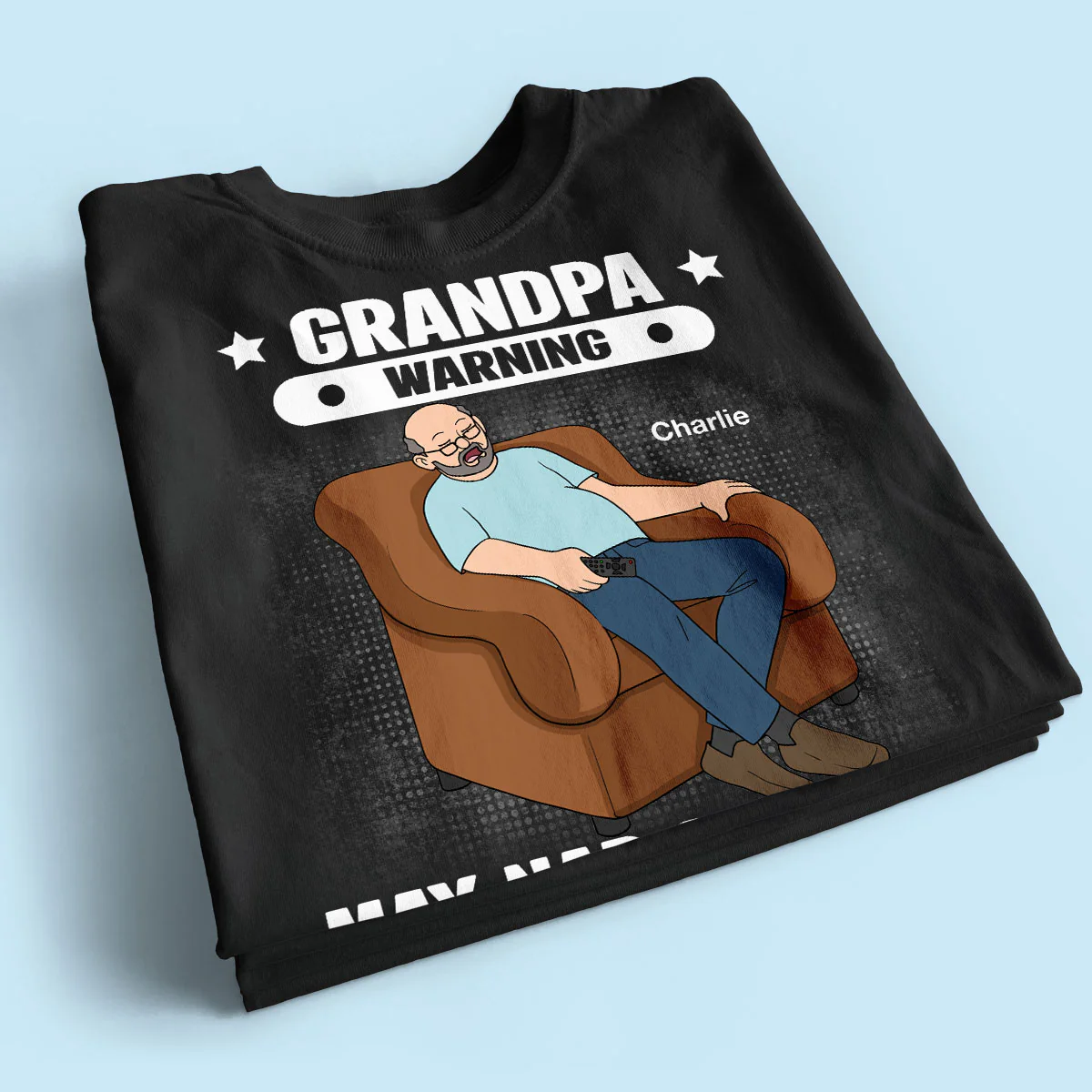 Grandpa Warning May Nap Suddenly At Any Time Funny Gift For Husband Dad Grandpa Personalized Shirt - Image 2