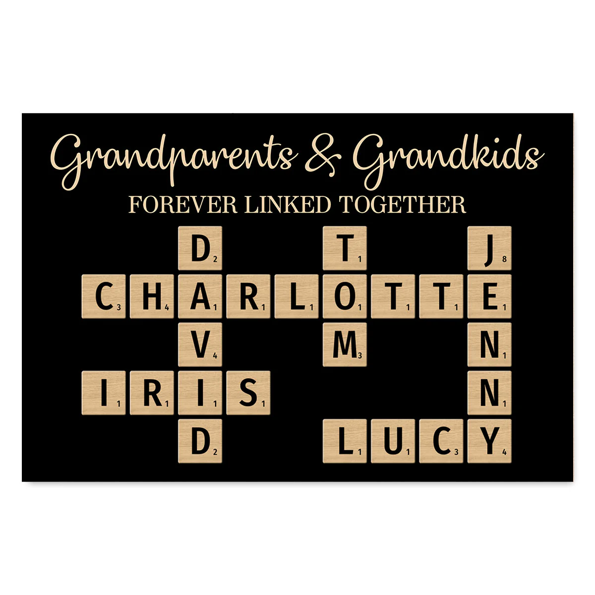 Grandma & Grandkids Forever Linked Together Crossword Puzzle - Personalized Poster - Unique Gift For Large Family, Parent, Grandma, Siblings, Brothers, Sisters - Image 2