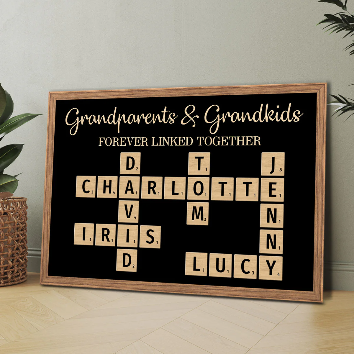 Grandma & Grandkids Forever Linked Together Crossword Puzzle - Personalized Poster - Unique Gift For Large Family, Parent, Grandma, Siblings, Brothers, Sisters - Image 3
