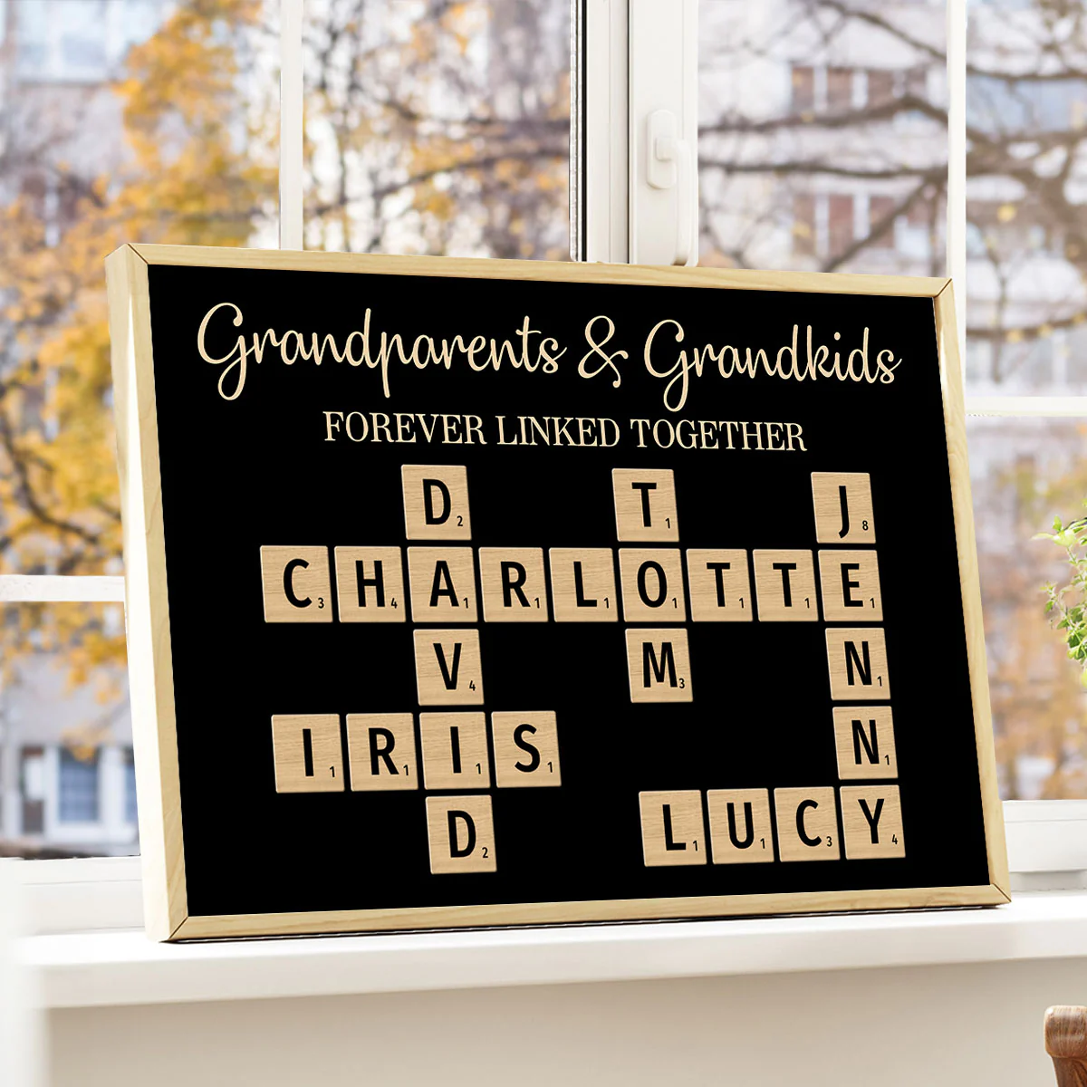 Grandma & Grandkids Forever Linked Together Crossword Puzzle - Personalized Poster - Unique Gift For Large Family, Parent, Grandma, Siblings, Brothers, Sisters - Image 4