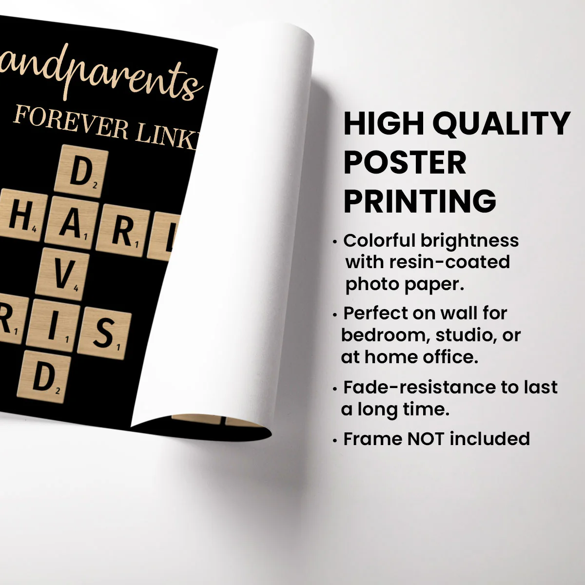 Grandma & Grandkids Forever Linked Together Crossword Puzzle - Personalized Poster - Unique Gift For Large Family, Parent, Grandma, Siblings, Brothers, Sisters - Image 5