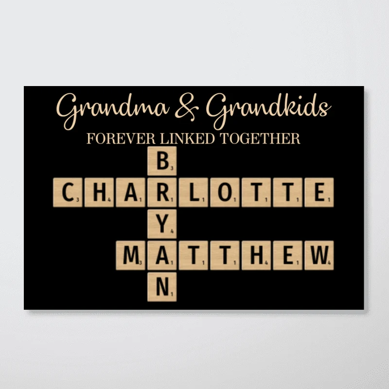 Grandma & Grandkids Forever Linked Together Crossword Puzzle - Personalized Poster - Unique Gift For Large Family, Parent, Grandma, Siblings, Brothers, Sisters - Image 7