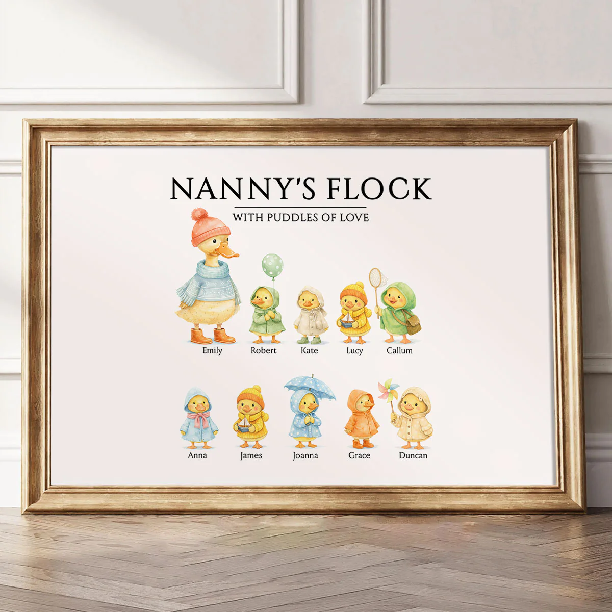 Grandparents Grandma Grandad's Flock with Puddles of Love - Personalised Poster - Gift for Grandma - Image 7