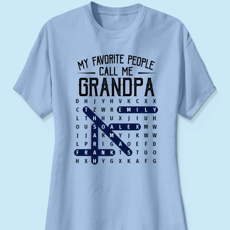 Grandpa's Favorite People Word Search Puzzle - Personalized Shirt - Gift For Grandpa, Dad - Image 15